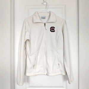 Columbia- Carolina Gamecocks Full Zip White Jacket Size Medium